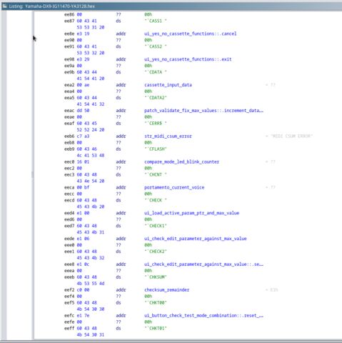 An image of the symbol table fragment located at 0xEE7E in the DX9 ROM