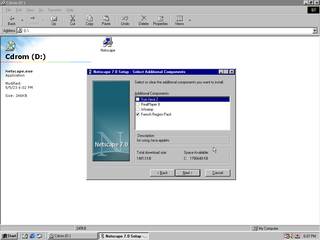 An image of the Netscape Navigator 7.0 installation