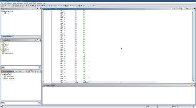 A screenshot from Ghidra showing the reset vector pointer