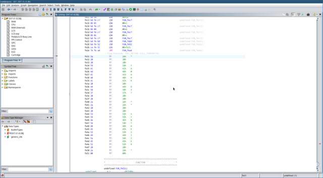 Screenshot from Ghidra showing ASCII data embedded in the code